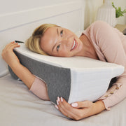Wondertech® Ergonomic Memory Foam 2 in 1, Back Sleep Training Pillow & Shoulder Pain Relief Arm Hole Pillow with Cooling Cover